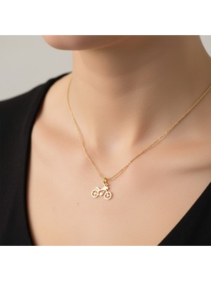 TabiTela 8 ayar altın kolye ucu motosiklet GM8640 1 gr