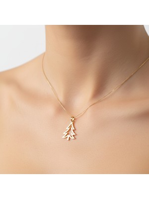 TabiTela 8 ayar altın kolye ucu noel ağacı   GM7807 0.5 gr