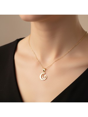 TabiTela 14 ayar altın kolye ucu dalga GM8451 0.5 gr