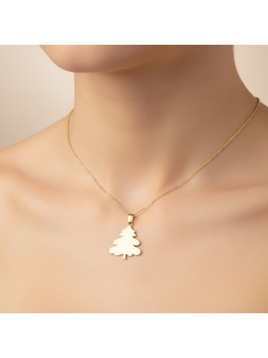TabiTela 8 ayar altın kolye ucu noel ağacı   GM7806 1 gr