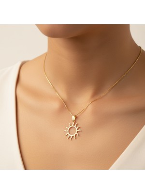 TabiTela 8 ayar altın kolye ucu güneş GM8153 0.5 gr