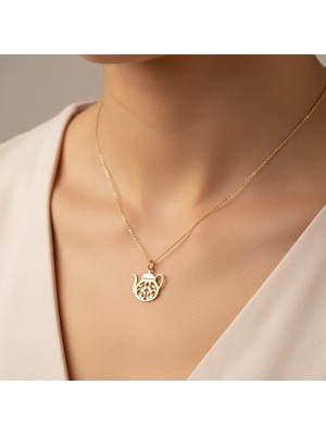 TabiTela 8 ayar altın kolye ucu Çaydanlık GM9122 0.5 gr