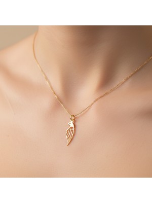 TabiTela 14 ayar altın kolye ucu papağan GM8678 1 gr