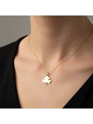 TabiTela 14 ayar altın kolye ucu meşe   GM7649 0.5 gr