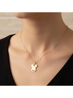 TabiTela 14 ayar altın kolye ucu Mickey Mouse   GM7517 1 gr
