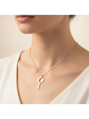 TabiTela 14 ayar altın kolye ucu anahtar GM7240 0.5 gr