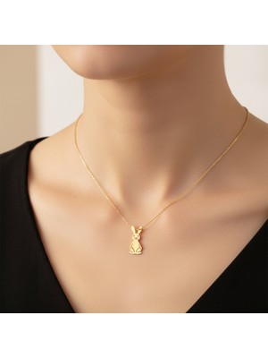 TabiTela 14 ayar altın kolye ucu tavşan GM7882 1 gr