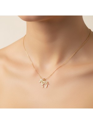 TabiTela 8 ayar altın kolye ucu zebra GM8599 1 gr