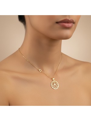 Tabitela 8 Ayar Altın Kolye Ucu Mandela   GM7463 1 gr