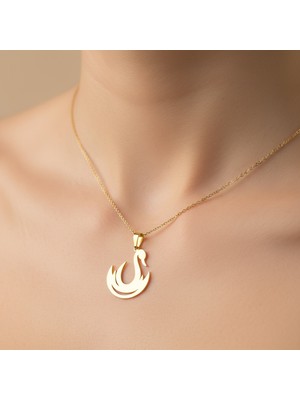 TabiTela 8 ayar altın kolye ucu kuğu GM8199 1 gr