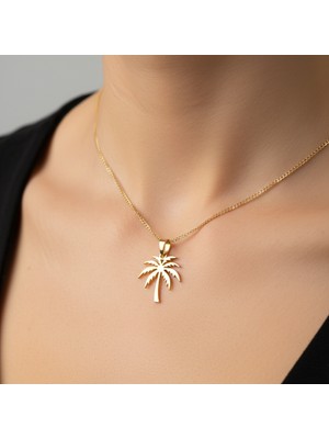 TabiTela 8 ayar altın kolye ucu palmiye ağacı GM6480 1 gr