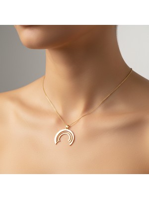 Tabitela 8 Ayar Altın Kolye Ucu Gökkuşağı GM8773 0.5 gr