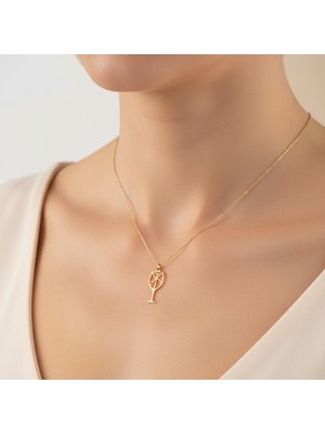 Tabitela 8 Ayar Altın Kolye Ucu Şarap Kadehi GM8919 1 gr