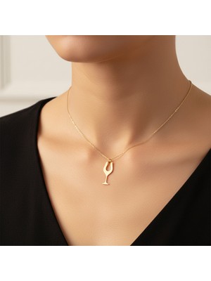 TabiTela 8 ayar altın kolye ucu şarap kadehi GM8914 1 gr