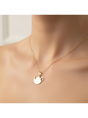 TabiTela 8 ayar altın kolye ucu Çaydanlık GM9113 1 gr