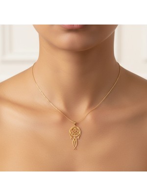 TabiTela 8 ayar altın kolye ucu rüya kapanı GM9089 1 gr