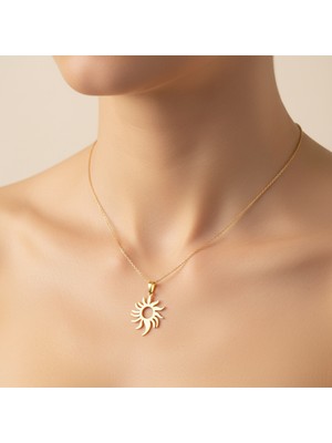 TabiTela 8 ayar altın kolye ucu güneş GM8158 1 gr