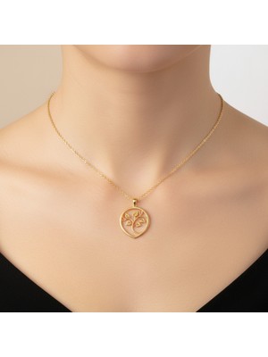 Tabitela 8 Ayar Altın Kolye Ucu Yaprak GM7289 0.5 gr