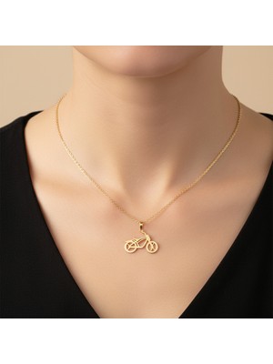 TabiTela 8 ayar altın kolye ucu motosiklet GM8643 1 gr