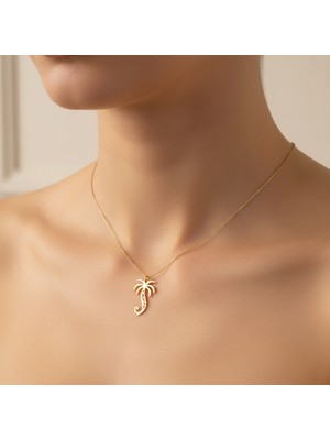 TabiTela 8 ayar altın kolye ucu palmiye ağacı GM8506 0.5 gr