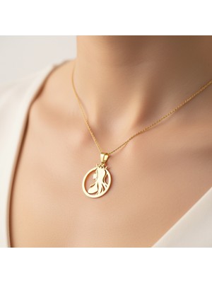 TabiTela 14 ayar altın kolye ucu prenses GM7842 1 gr