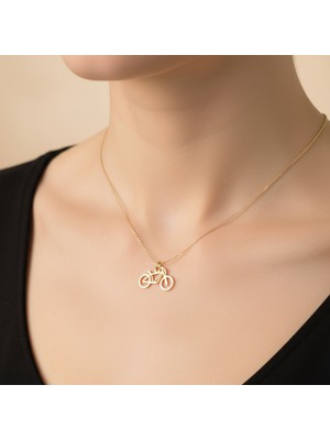 Tabitela 8 Ayar Altın Kolye Ucu Motosiklet GM8649 0.5 gr