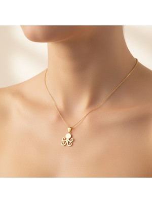 TabiTela 8 ayar altın kolye ucu ahtapot GM8730 1 gr