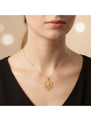 Tabitela 8 Ayar Altın Kolye Ucu Ahtapot GM8736 1 gr