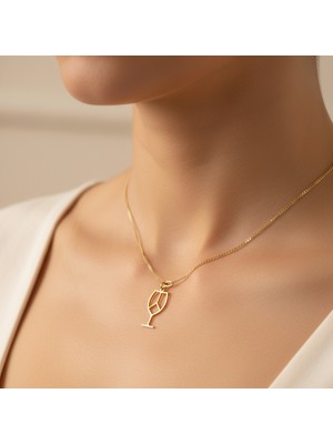 TabiTela 8 ayar altın kolye ucu şarap kadehi GM8912 0.5 gr