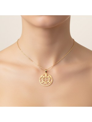 TabiTela 8 ayar altın kolye ucu kaplumbağa   GM8380 1 gr