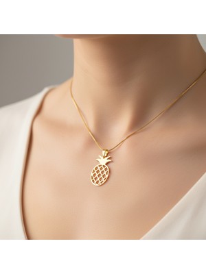 TabiTela 8 ayar altın kolye ucu ananas GM8686 0.5 gr