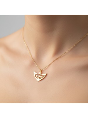 TabiTela 8 ayar altın kolye ucu kağıttan tekne   GM7368 1 gr