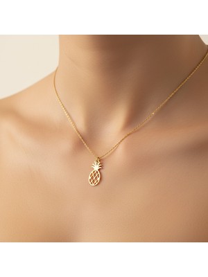 TabiTela 8 ayar altın kolye ucu ananas GM8723 1 gr