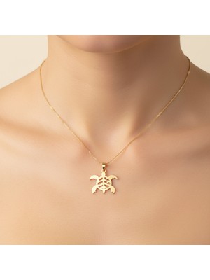 TabiTela 8 ayar altın kolye ucu kaplumbağa   GM8386 1 gr