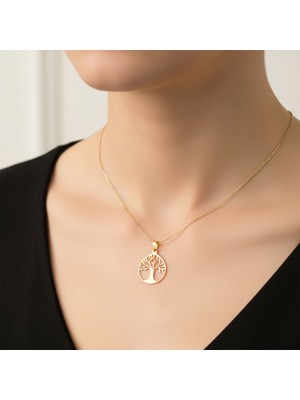 Tabitela 8 Ayar Altın Kolye Ucu Ağaç GM8303 0.5 gr