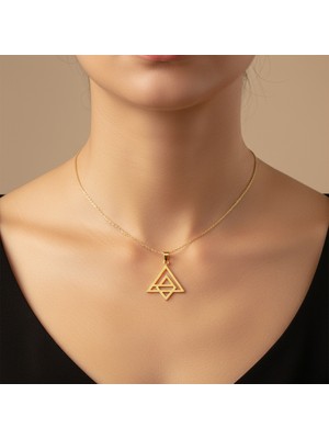 TabiTela 8 ayar altın kolye ucu üçgen   GM8324 0.5 gr