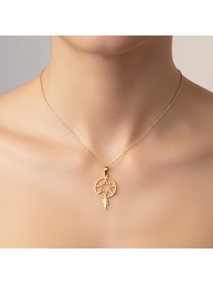 TabiTela 8 ayar altın kolye ucu rüya kapanı GM9095 1 gr