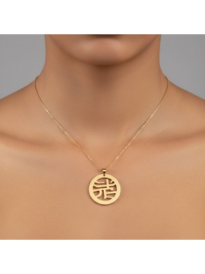 TabiTela 8 ayar altın kolye ucu Çin parası GM9155 1 gr