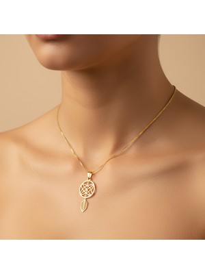 TabiTela 14 ayar altın kolye ucu rüya kapanı GM9094 1 gr