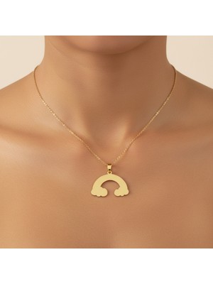 TabiTela 8 ayar altın kolye ucu gökkuşağı GM8770 0.5 gr