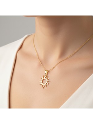 TabiTela 8 ayar altın kolye ucu güneş GM8171 1 gr