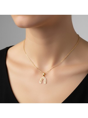 TabiTela 8 ayar altın kolye ucu gökkuşağı GM8765 1 gr