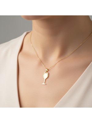 TabiTela 8 ayar altın kolye ucu şarap kadehi GM8916 0.5 gr