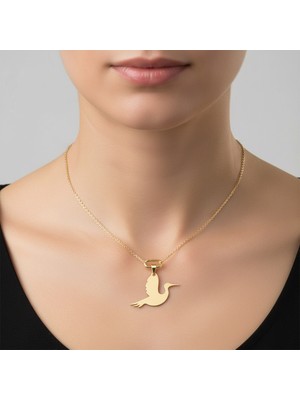 Tabitela 8 Ayar Altın Kolye Ucu Leylek GM8125 0.5 gr