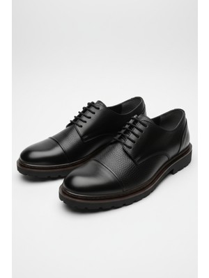 Lusive %100 Hakiki Deri Siyah Günlük Rahat Klasik Erkek Ayakkabı LUASS27AL0045