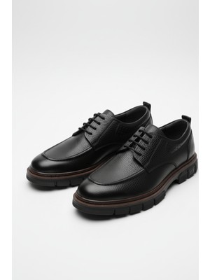 Lusive %100 Hakiki Deri Siyah Günlük Rahat Klasik Erkek Ayakkabı LUASS27AL0046