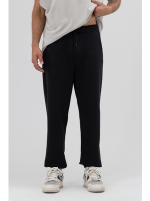 Basic Paça Lastikli Eşofman Alt Siyah