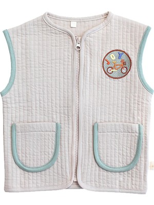 Miela Kids Kontrast Biyeli Kapitone Yelek