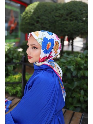 Rosa Desenli Eşarp Saks