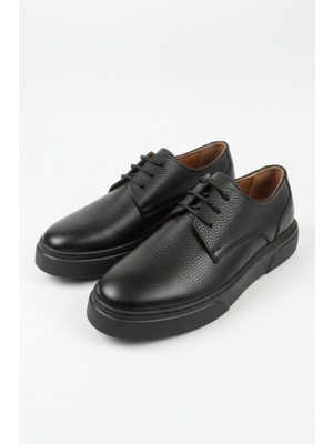 Lusive Siyah %100 Hakiki Deri Ultra Rahat Erkek Günlük Ayakkabı LUASS27AL0050